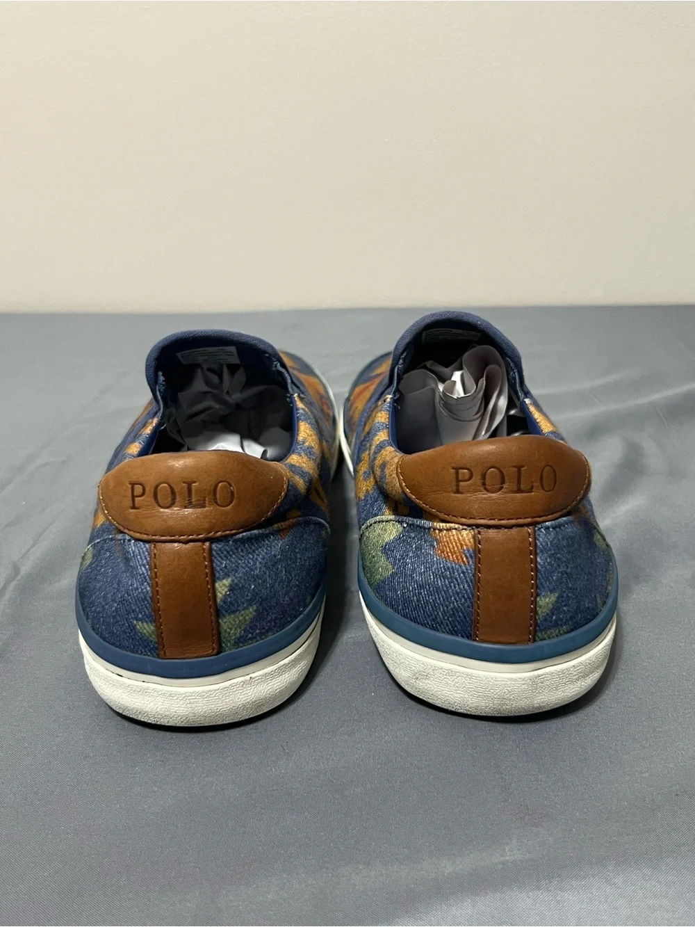 Men's Polo Ralph Lauren Beacon Aztec Sneaker Shoes 12D Rare Vintage Slip On